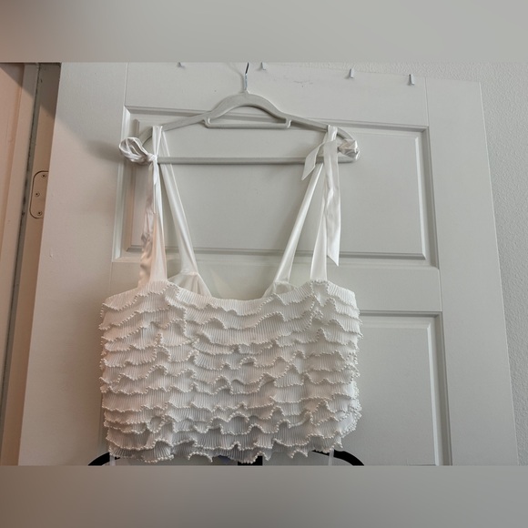 White Ruffled Two-Piece Set - Picture 3 of 3